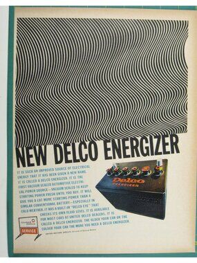 Print Ad New Delco Energizer United Motors Service Vintage Automotive 1969